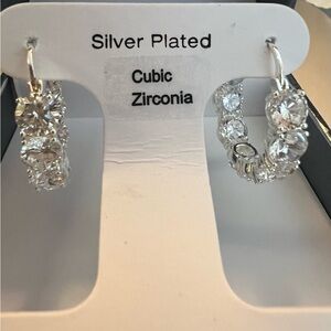 NIB Silver Plated Cubic Zirconia Earrings